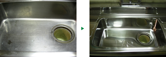 キッチンのシンク鏡面磨き・シンク再生イメージ